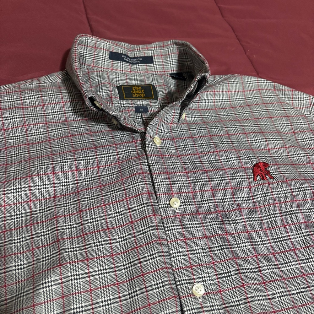 Classic Men's Plaid Shirt - Red and Gray
